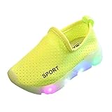 スニーカー キッズ LEDシューズ 発光シューズ 男女通用 運動靴 子供用 ガールズシューズ 13.5cm-18.8cm kootk グリーン 28=内径16.7cm