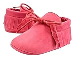 秋冬　赤ちゃん　キッズ　スクラブ　タッセル　ウォーカー　ベビーシューズ　ソフト底レース ファーストシューズ 屋内 子供 幼児 新生児靴 滑り止め (12cm（6-12ヶ月）, バラレッド)