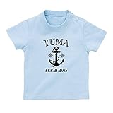 名前入り Tシャツ / ベビーサイズ [BT312] 90cm ライトブルー 出産祝い 誕生日 プレゼント おしゃれな 名入れ ベビー服