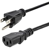 StarTech 10フィート標準的なコンピュータの電源コード（IEC 320 C13にNEMA 5-15P） - パソコンまたはモニタ18 AWG交換AC電源ケーブル - 125V、10A（pxt101_10） 10フィート 黒