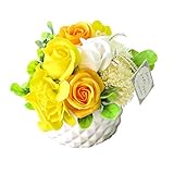 花のプレゼント ギフト 花 誕生日プレゼント女性 プレゼント ソープフラワー (花手まりイエロー)