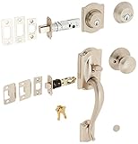 Schlage f62-cam-plyダブル円柱Handleset withプリマス内部ノブからT、サテンニッケル