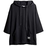 Infabe Tシャツ ファッション メンズ 七分袖 ゆったり 夏 パーカー 無地 軽い 柔ら...