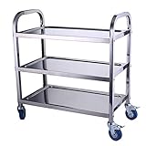 ストレージトロリー2/3層ステンレス鋼カート、大型サービングクリアリングケータリングト​​ロリー、ロックホイール付きキッチンホテルレストランケアホーム