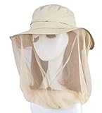 （IN MODE） 男女兼用 虫よけネット付き日よけ帽子 A-256 (ベージュ)