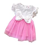 【SEBLES】ベビー服 女の子 女子 ワンピース ドレス シフォン オーガンジー スカート ノースリーブ フリル 袖 リボン 花 春 夏 ふんわり スカート 0歳 1歳 2歳(ピンク,100cm)
