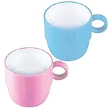 キッズ ベビー マグカップ コップ プラスチック 割れない 軽い チャイルドテーブルウェア 段付マグ(ピンク)