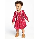 オールドネイビー OLD NAVY/ パターンフィット&フレアピンタックドレス レッド ワンピース 5歳【並行輸入】