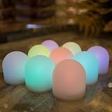 loguide LEDカラフルなEggshell夜ライトティーライトバッテリーキャンドルウェディング誕生日パーティー装飾、12のパック