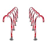 Prextex Christmas Candy Cane Pathway Markers Set of 10 Christmas Indoor/outdoor Decoration Lights【クリ