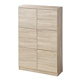 スクエア扉キャビネット ステラストレージ 6枚扉 ホワイトオーク柄 タテ型