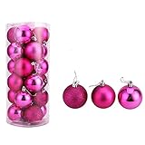 おもちゃ、smtsmt 24球クリスマスボールBaublesパーティークリスマスツリーdecorations-hotピンク