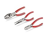TEKTON PLR99004 Long Nose, Slip Joint, and Cutting Pliers Set, 3-Piece [並行輸入品]