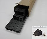 3 / 4 " x 32 " Texturedブラック正方形手すり子with階段コネクタ( 10パック)