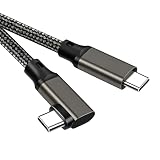 Type C to Type C ケーブル L字 3m Popolier 【20Gbps 高速データ転送 /240W急速充電PD対応 /8K@60Hz映像出力 】 USB 3.2 Gen2x2 USB-C to USB-C ケーブル USB 3.2/3.1など下位互換ありマートフォン・タブレット・パソコン・ゲーム機のタイプｃ機種に対応