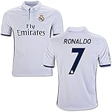 Ronaldo # 7 Real Madrid Home KIDS SOCCER JERSEYキットwith Free Shortsユースサイズ S