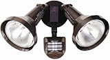 Designers Edge L6004BR 270-Degree Diecast Metal Twin Head Motion Activated Security Flood Light with