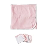 Burt's Bees Baby Organic Hooded Toddler Towel with 3 Washcloths, Blossom by Burt's Bees Baby