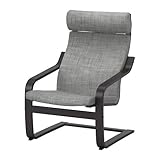 【IKEA/イケア】POÄNG アームチェア, ブラックブラウン, イースンダ グレー