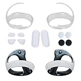 PSVR 2コントローラー用コントローラーカバースキン+シリコンパッド、PS VR2 Senseシリコンパッド保護アクセサリーキット付きアンチバンピングシリコンソフトリングカバー(クリア)