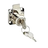 Hommy ガラスドアロック　引き出し錠　安全ロック　2鍵付き 　直径19mm　シルバートーン