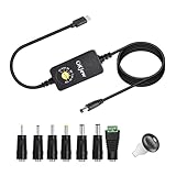 Okjew1.2m USB C to DC PDアダプターケーブル、7種類の接続端子付き、可変電圧 3V/4.5V/5V/6V/7.5V/9V/12V、Type-C to DC 急速充電ケーブル、コンパクトで携帯に便利なデザイン