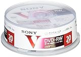 ソニー 2倍速対応DVD-RW 20枚パック4.7GB ホワイトプリンタブルソニー 20DMW12MLPP