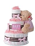 Diaper Cake - Darling Girl Theme Handmade By Lil Baby Cakes - Baby Girl Gift - Makes a Great Baby Sh
