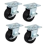 uxcell キャスターホイール　単一ホイール　63mm高さ　ブレーキ付き　カート・ツール　4個入り