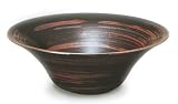 信楽焼陶器 ブラックライン手洗鉢 置型 天目釉 Ａ 径33cm MA531