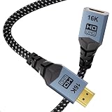 CABLAPTOP 96Gbps 超高清 16K HDMI 延長ケーブル 1M 8K@60Hz/120Hz 4K@240Hz/480Hz ダイナミック HDR 対応、オスメスアダプター、オーディオ・ビデオ機器に対応