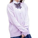 [クラッセ] スクールカーディガン 学生 制服 春夏 秋冬 通年 通学 無地 Vネック ラベンダー Mサイズ