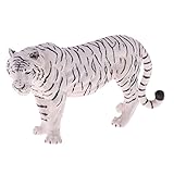 MagiDealリアルな科学プラスチック動物モデル図ホワイトタイガー置物子供キッズ教育玩具ホーム装飾Collectibles KidsストーリーTelling小道具