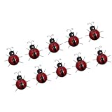 B Blesiya 10点セット　壁掛け　テントウムシ　ハンガー 屋外 フェンス ガーデン装飾品 　金属　　
