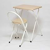 コンパクト折りたたみテーブル・折りたたみチェア　セット　　幅50　奥行き40　高さ70cm　　ナチュラル 完成品