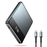Cheergo モバイルバッテリー 65W急速充電 26800mAh大容量 内蔵Type-C充電ケーブル入力/出力可能 ノートパソコン充電可能 革新なTFTディスプレイ USB-Cポート入力/出力 3台同時充電 100W USB-Cケーブル付 【PSE認証済】MacBook/PC/iPhone 17/16/15/Samsung//Sony/Sharp/LGなど充電対応(65W 26800mAh)