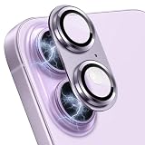 Hinnwer カメラカバー iPhone 17 用の カメラ保護 アルミ合金一体製 9H強化ガラス 全面保護 耐衝撃 高透過率 黒縁取り 露出オーバー防止【1枚】アイフォン17 カメラフィルム 用の - パープル
