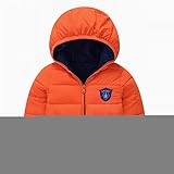 PANCY 子供服 秋冬 長袖 ダウンジャケット キッズ ダウンコート 男の子 女の子 フード付き 防寒コート 厚手 無地(オレンジ,120cm)