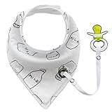 EOZY ベビー スタイ ビブ 柔らかい よだれかけ 2層タイプ 三角 スナップ 調整可能 多機能 コットン ギフト バンダナ型 かわいい 出産祝い ホワイト３