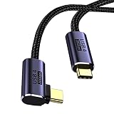 USB Type-c ケーブル L字 USB4 ケーブル Thunderbolt 3対応（20Gbps) PD対応 100W急速充電 8K/60Hz映像出力 超高耐久ナイロン タイプc ケーブル Mac Book Pro/Air、iPad Pro/Air、iPad mini 6、Xperia、AQUOS、Galaxy、Pixel、Nintendo Switch等Type-c機種対応 (1.5m)