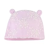 C-Princess 新生児 帽子 赤ちゃん ベビーハット キャップ サンバイザー 綿 柔らかい キッズ 女の子 男の子 耳付き 可愛い お出かけ 紫外線対策 ピンク