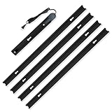 約2.9m ダクトレール ライティングレール コンセント 0.3m+0.65m*4 押しボタン 連結タイプ 延長タイプ 配線ダクト ブラック ホワイト ライティングバー レールライト インテリア 照明器具 スポットライト 簡易取付 工事不要 間接 天井 照明用 直付け型(ブラック, 約2.9m「0.3m本体1本+延長4本」)