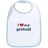 CafePress I love my Pitbull Bib - Standard Sky Blue by CafePress