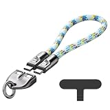 GLOWZEN usb c ケーブル 短い type-c ケーブル 短い 30CM 240W急速充電タイプCポート ナイロンストラップ（アイスブルー）