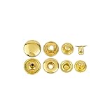 WUTA ジャンパーホック シルバーメタルボタン 10セット バネホック レザークラフト 工具（15mm;ゴールデン）
