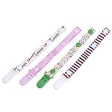 (フィーショー)FEESHOW 新生児 おしゃぶりホルダー クリップ お出かけ 落下防止 紛失防止 無毒 ４本セット (B Type)