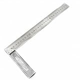 Ren He 曲尺 直角定規 木工ツール 測定キット 両面読み シルバーグレー L形 測定工具 ゲージ 30 cm