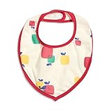 baby ampersand りんご＆森の動物柄スタイ　アイボリー　90cm