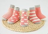SHINA　５足セット　ベービー靴下　秋冬用品　可愛い (Ｍ, ウォーターメロン レッド)