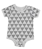 Organic Cotton Baby Bodysuit, Onesie, 3 to 6 Months, Triangles by Coddle Tots